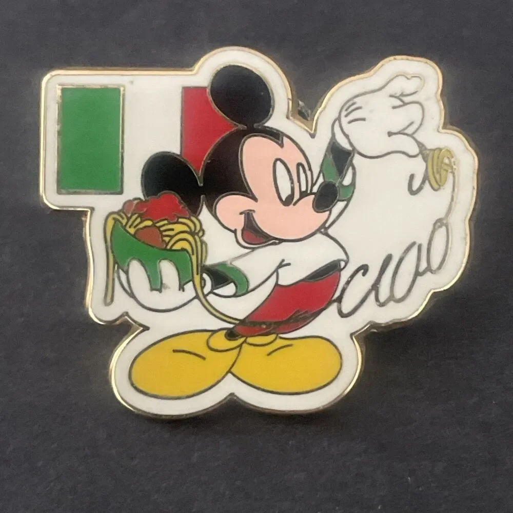 DISNEY PIN MICKEY MOUSE ITALY FLAG ITALIAN CIAO SPAGHETTI DISNEYLAND PARIS RARE